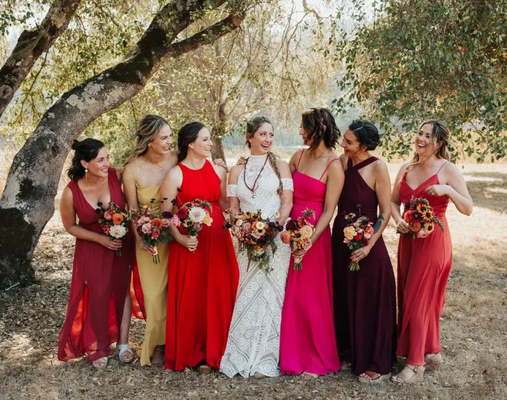 Mismatched Bridesmaids Looks in An All-White Palette