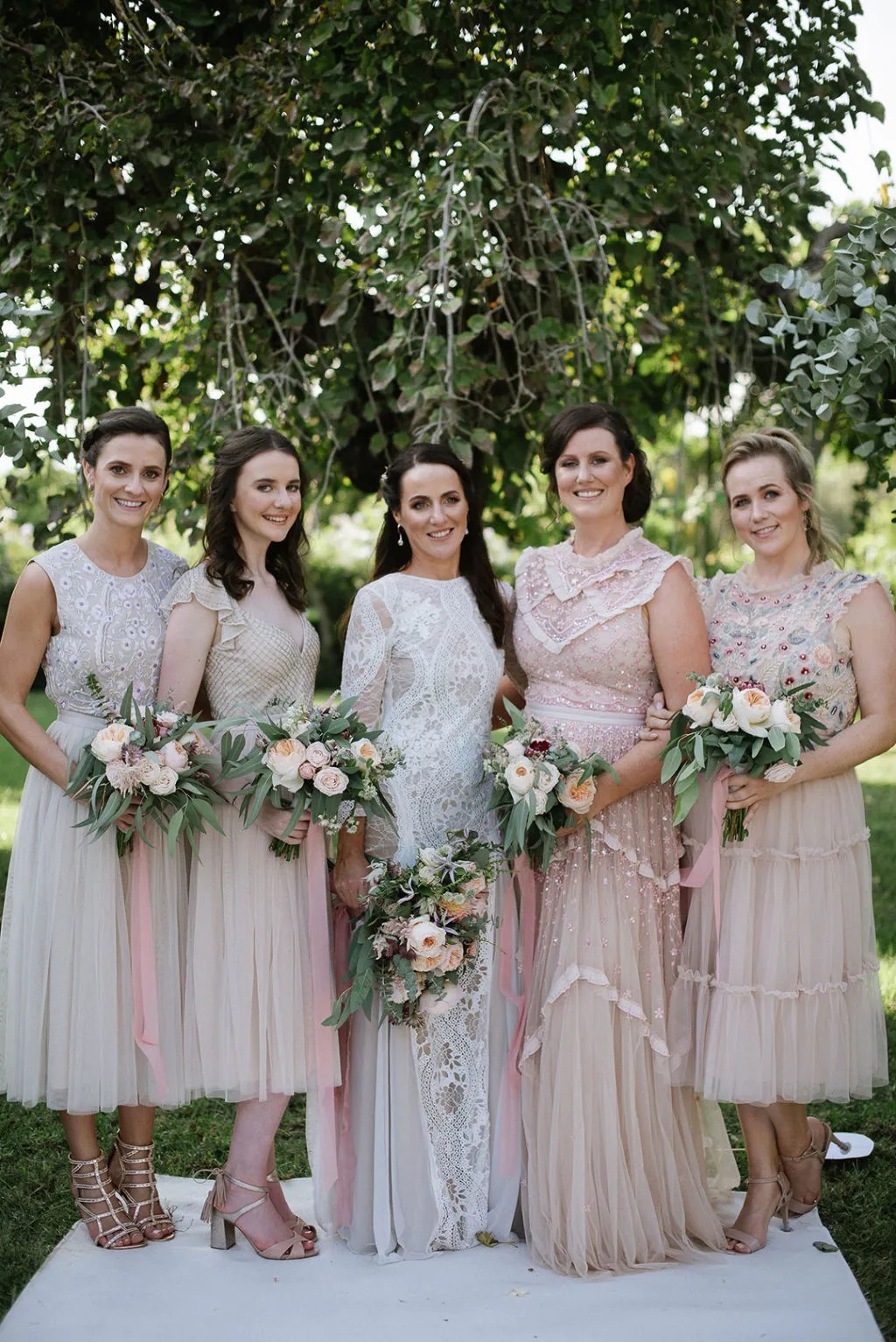 Bridesmaid Dresses with Clashing Prints