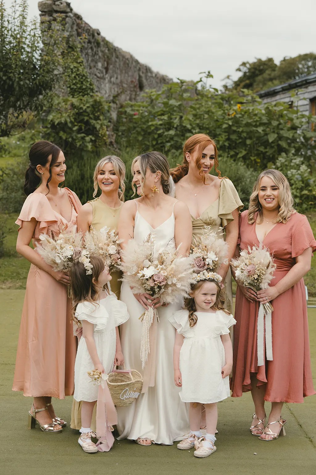 Bridesmaids in a Mix of Dresses & Jumpsuits