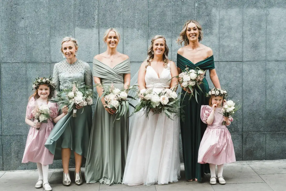 Mismatched Bridesmaids Dresses in An All-Black Palette