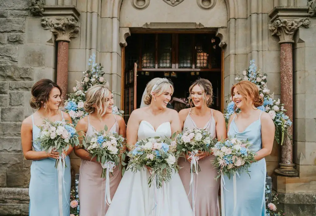 Mismatched Bridesmaids Dresses in Jewel Tones