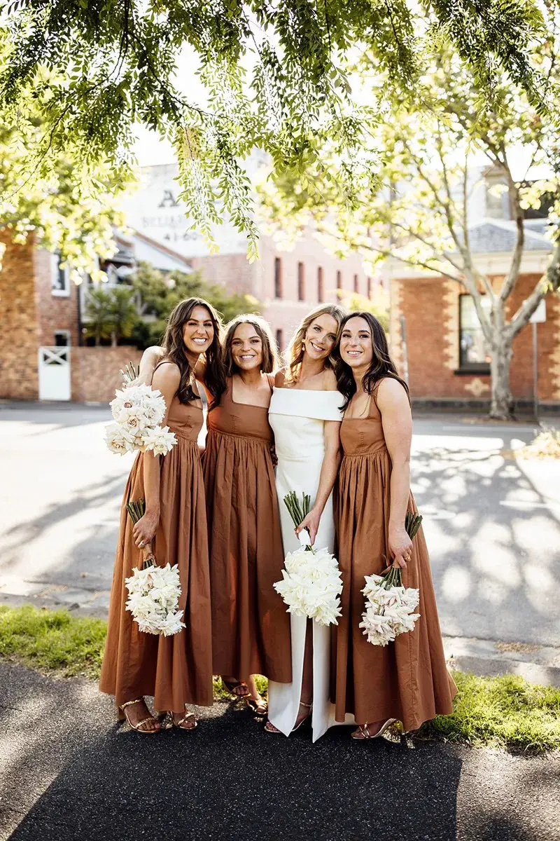 Neutral Bridesmaids Dresses